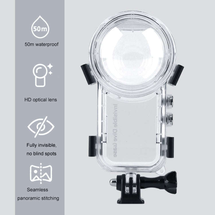 For Insta360 X3 Camera 50m Waterproof Sealed Diving Case (Transparent)
