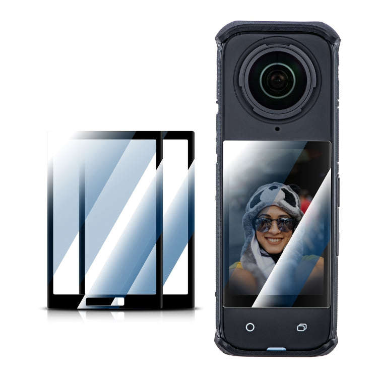 For Insta360 X5 / X4 STARTRC 2pcs HD Tempered Glass Film (Black)