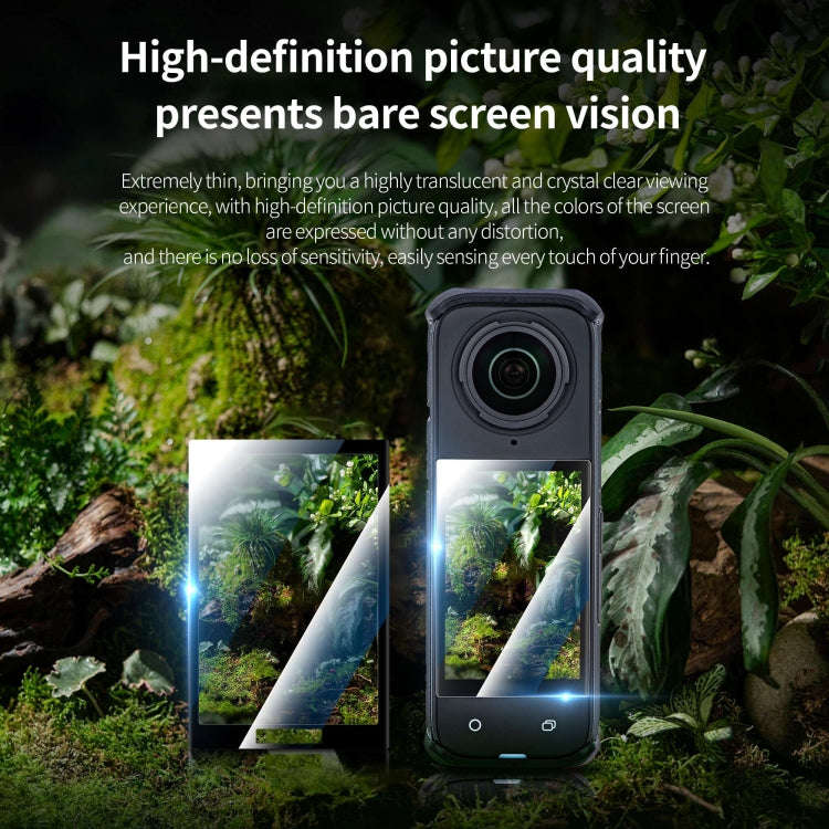 For Insta360 X5 / X4 STARTRC 2pcs HD Tempered Glass Film (Black)