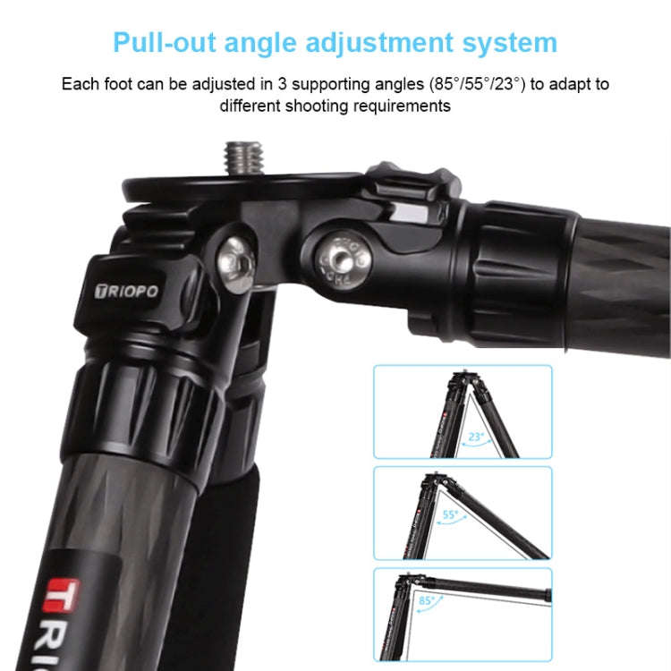 TRIOPO GS2808 Camcorder Photography No Axial Carbon Fiber Tripod Mount Holder with Ball Head, Loa...