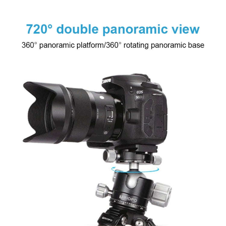 TRIOPO GS2808 Camcorder Photography No Axial Carbon Fiber Tripod Mount Holder with Ball Head, Loa...
