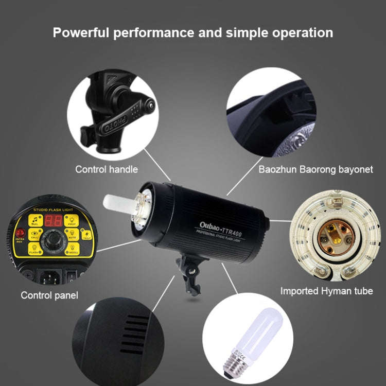 TRIOPO Oubao TTR400W Studio Flash with E27 150W Light Bulb