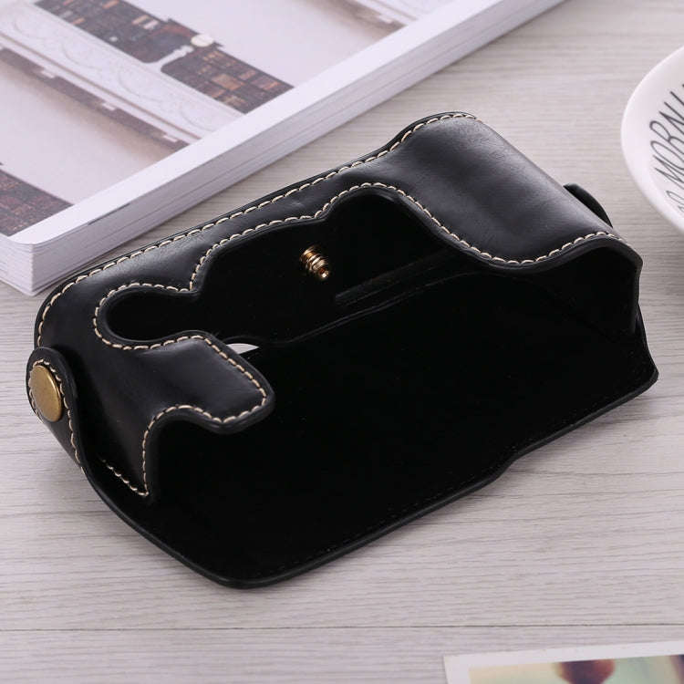 1/4 inch Thread PU Leather Camera Half Case Base for FUJIFILM X-A3 / X-A10(Black)