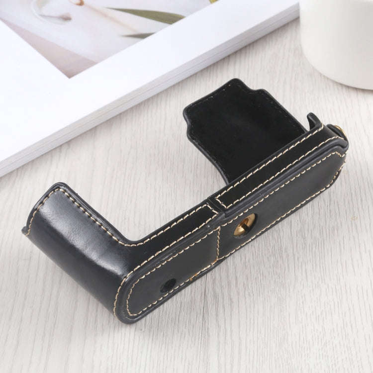 1/4 inch Thread PU Leather Camera Half Case Base for Leica DLUX TYP 109 (Black)