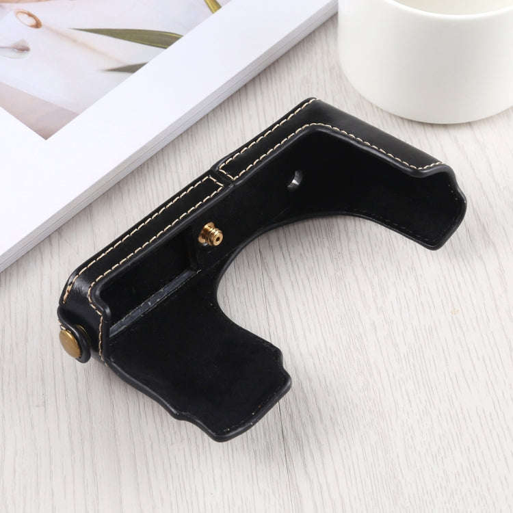 1/4 inch Thread PU Leather Camera Half Case Base for Leica DLUX TYP 109 (Black)