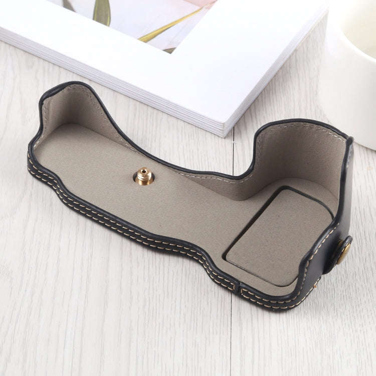 1/4 inch Thread PU Leather Camera Half Case Base for Nikon Z6 / Z7 (Black)