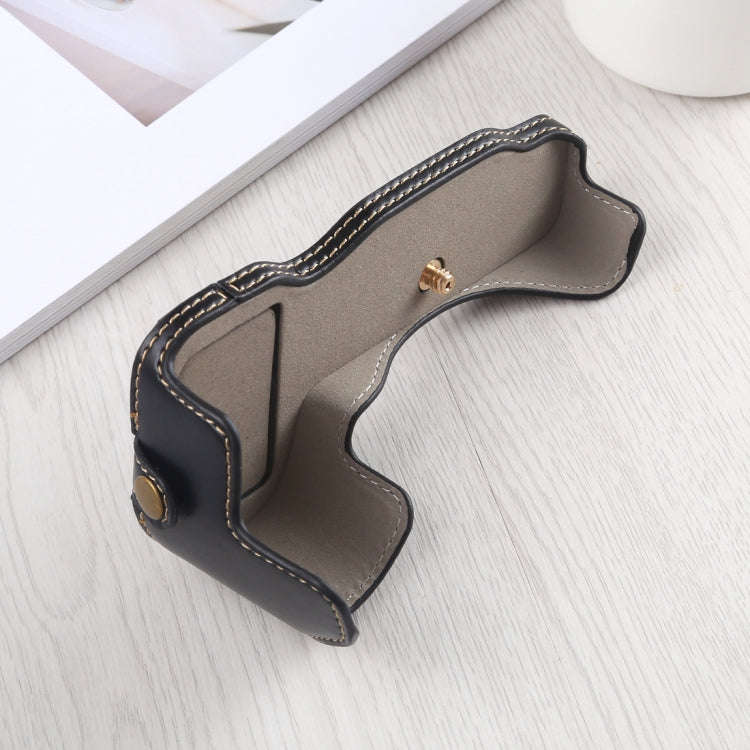 1/4 inch Thread PU Leather Camera Half Case Base for Nikon Z6 / Z7 (Black)