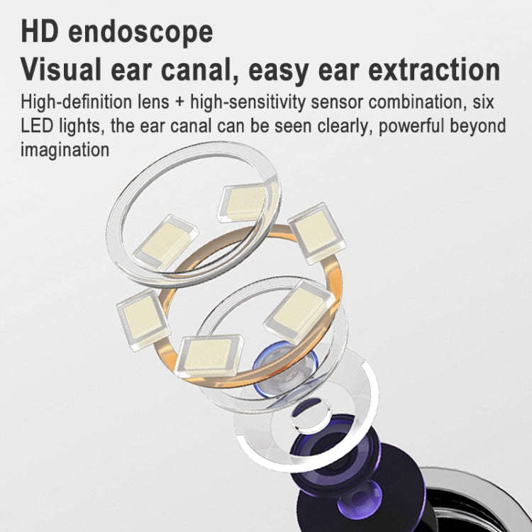 T1 Portable Smart Visual Earpick Earwax Removal Tool (Black)