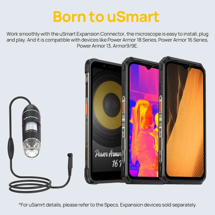 Ulefone uSmart C01 Wired Digital Microscope for Ulefone Armor 18 Series / 9 / 9E & Power Armor 16...