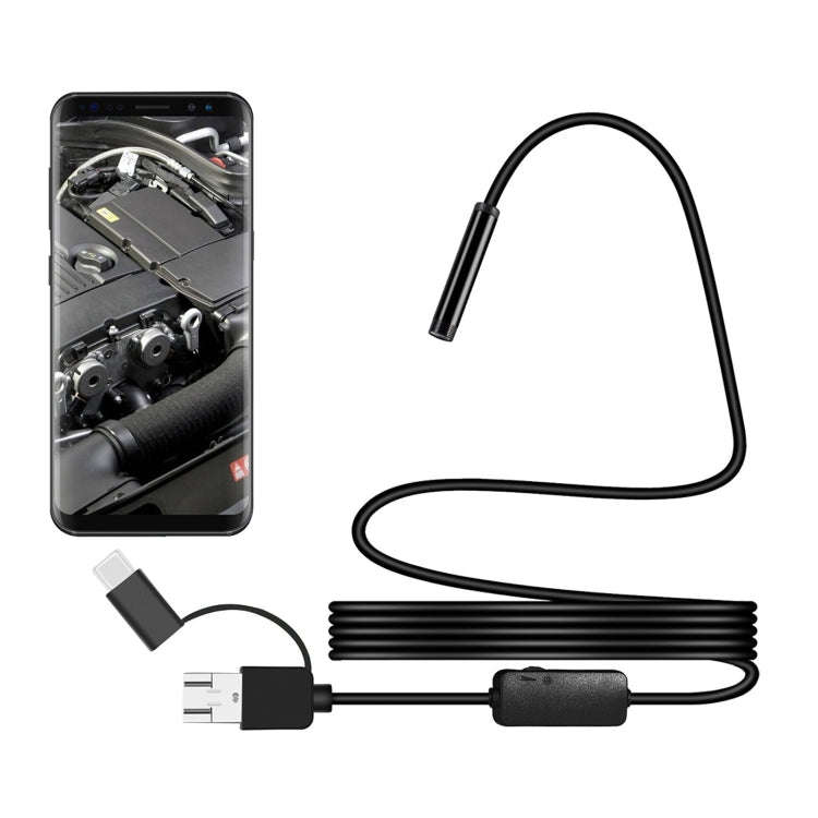 Y101 8mm Spiral Head 3 In 1 Waterproof Digital Endoscope Inspection Camera, Length: 2m Flexible C...
