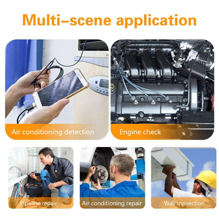 Y101 8mm Spiral Head 3 In 1 Waterproof Digital Endoscope Inspection Camera, Length: 10m Flexible ...