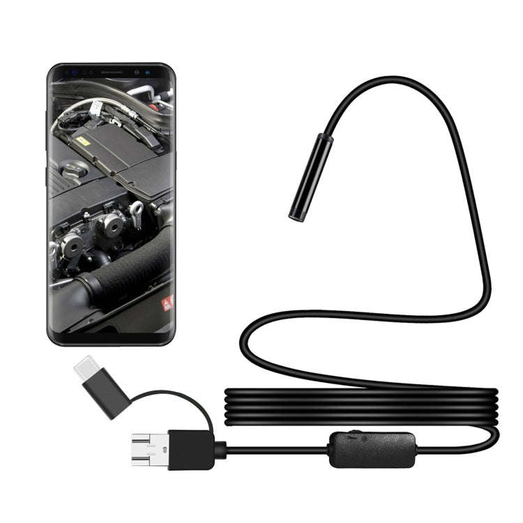 Y101 8mm Spiral Head 3 In 1 Waterproof Digital Endoscope Inspection Camera, Length: 2m Hard Cable...