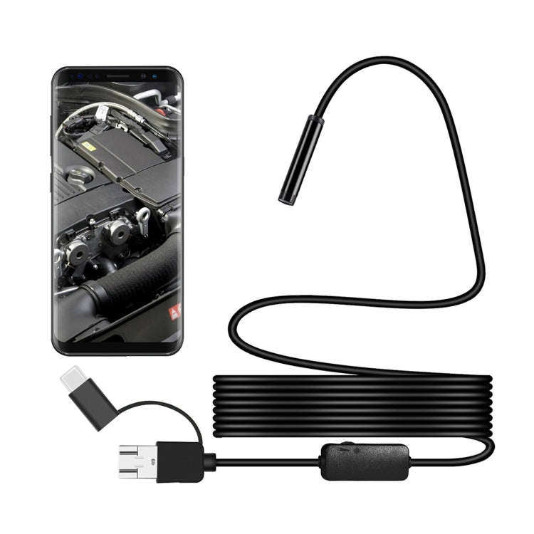 Y101 8mm Spiral Head 3 In 1 Waterproof Digital Endoscope Inspection Camera, Length: 3.5m Hard Cab...