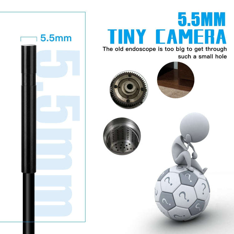 F220 5.5mm HD 5.0MP WIFI Endoscope Inspection Camera with 6 LEDs, Length: 10m