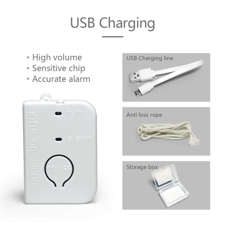 5 PCS BJYSY-001 Infusion Reminder Alarm Sensor Monitor Hospital Security(White)