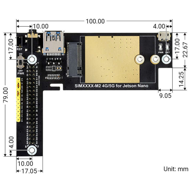 Waveshare SIM8200EA-M2 5G Snapdragon X55 Multi Mode Multi Band 5G/4G/3G Module Expand Board for J...
