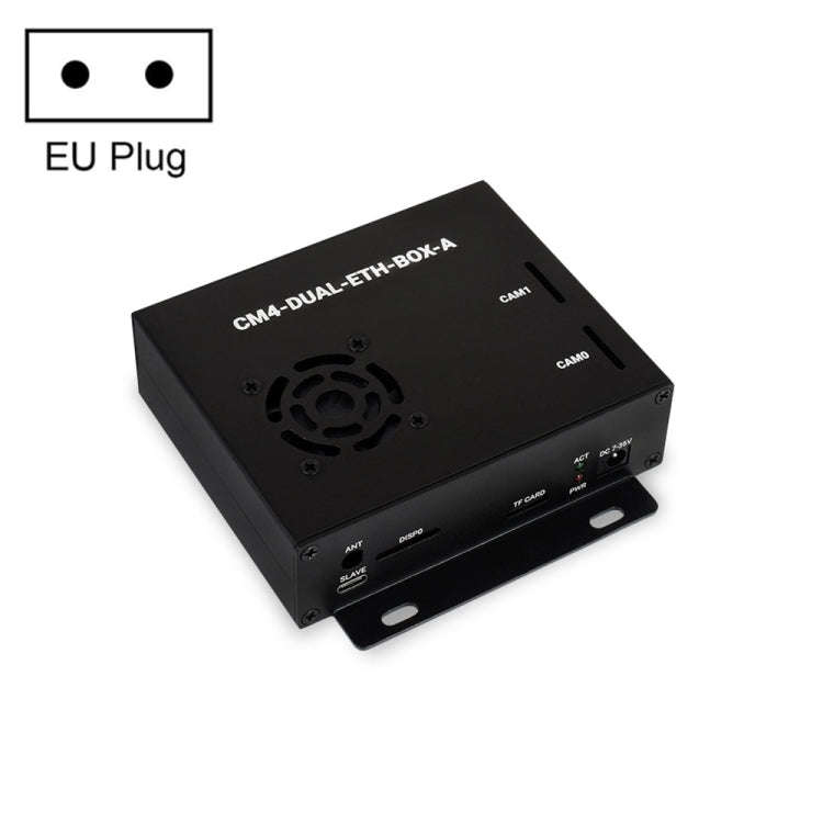 Waveshare Dual Gigabit Ethernet Mini-Computer with Metal Case & Cooling Fan for Raspberry Pi CM4(...