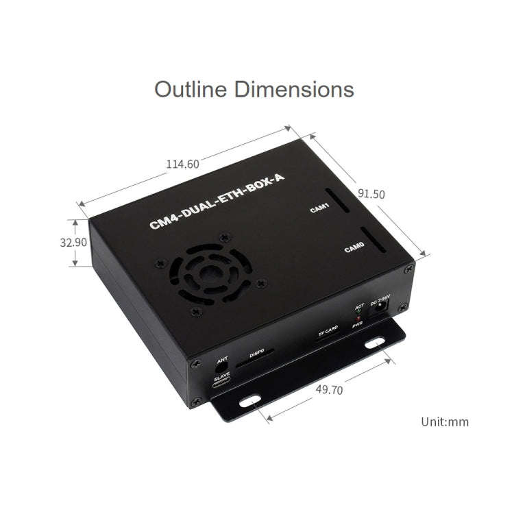 Waveshare Dual Gigabit Ethernet Mini-Computer with Metal Case & Cooling Fan for Raspberry Pi CM4(...