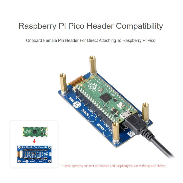 Waveshare 2.66 inch 296 x 152 Pixel Black / White E-Paper E-Ink Display Module for Raspberry Pi P...
