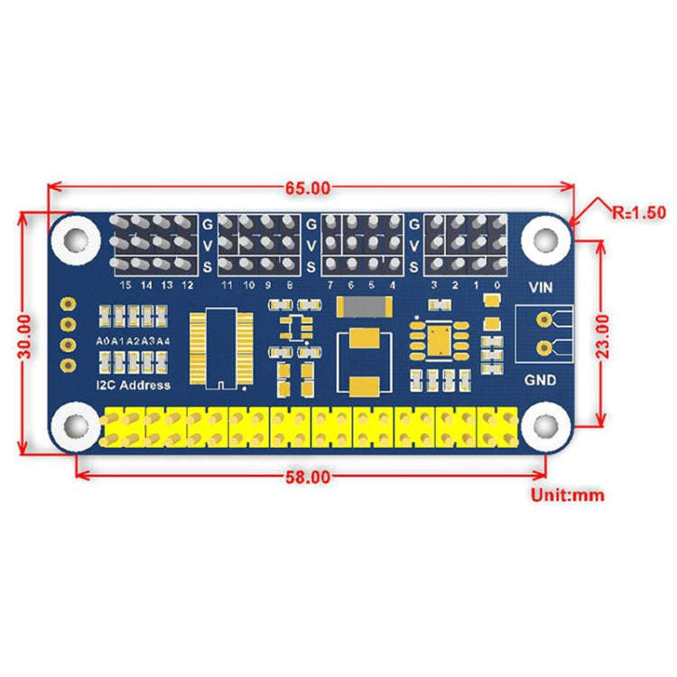 Waveshare 16-Channel 12-bit I2C Servo Driver HAT B for Raspberry Pi