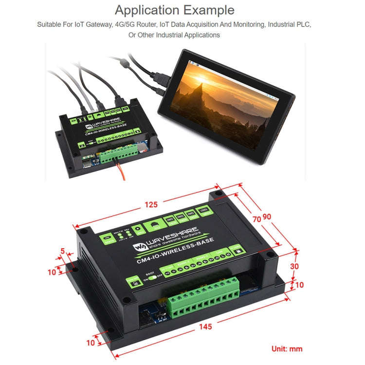 Waveshare Industrial IoT Wireless Expansion Module for Raspberry Pi CM4(US Plug)