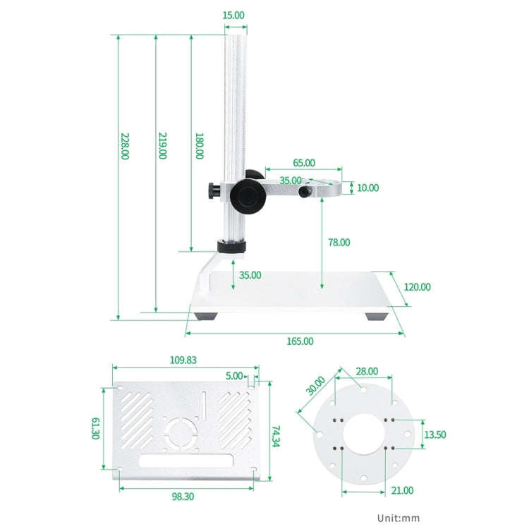 Waveshare 4.3 inch Screen Raspberry Pi Microscope Kit 12MP Camera Module with Bracket, US Plug