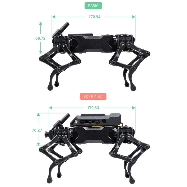 Waveshare WAVEGO 12-DOF Bionic Dog-Like Robot, Extension Pack(US Plug)