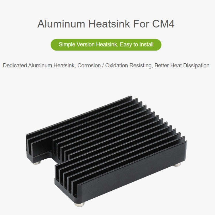 WAVESHARE Aluminum Heatsink for Raspberry Pi CM4, with Antenna Notch (Black)