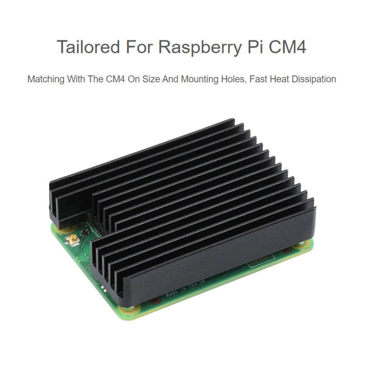 WAVESHARE Aluminum Heatsink for Raspberry Pi CM4, with Antenna Notch (Black)