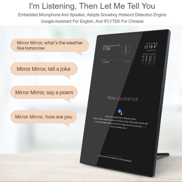 Waveshare 13.3 inch Magic Mirror, Voice Assistant, Touch Control(UK Plug)