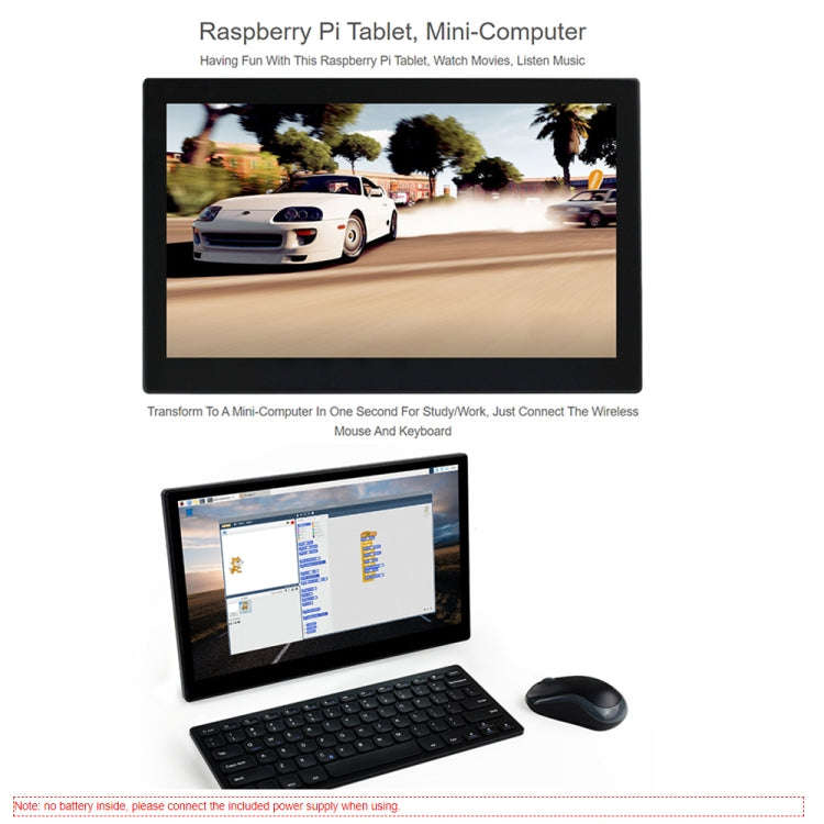 Waveshare 13.3 inch Mini-Computer Powered by Raspberry Pi 3A+, HD Touch Screen(UK Plug)