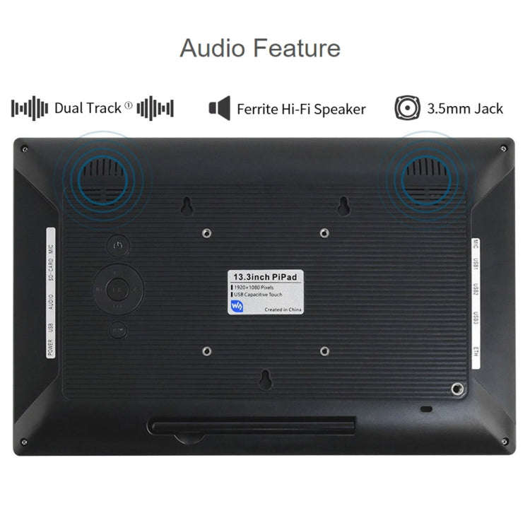 Waveshare 13.3 inch Mini-Computer Powered by Raspberry Pi 3A+, HD Touch Screen(EU Plug)