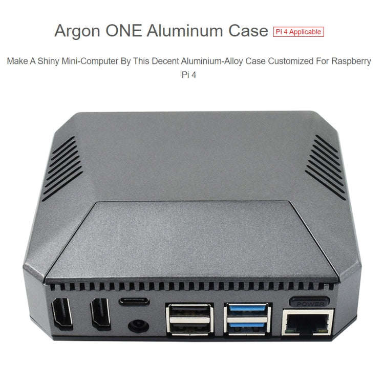 Waveshare Argon One Aluminum Case For Raspberry Pi 4, with Safe Power Button