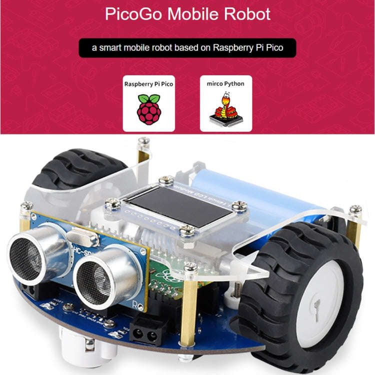 Waveshare PicoGo Mobile Robot, Based on Raspberry Pi Pico, Self Driving, Remote Control(US Plug)
