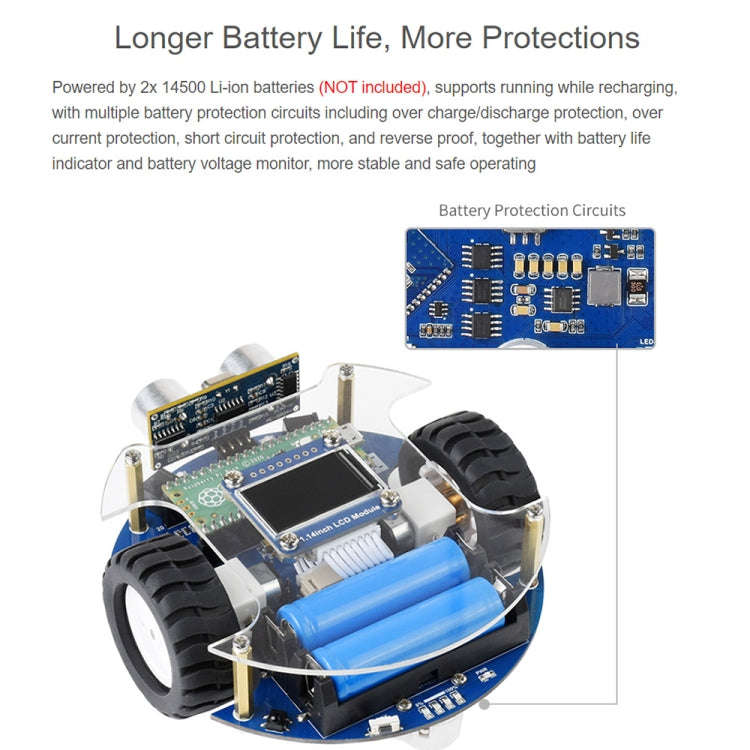 Waveshare PicoGo Mobile Robot, Based on Raspberry Pi Pico, Self Driving, Remote Control(US Plug)