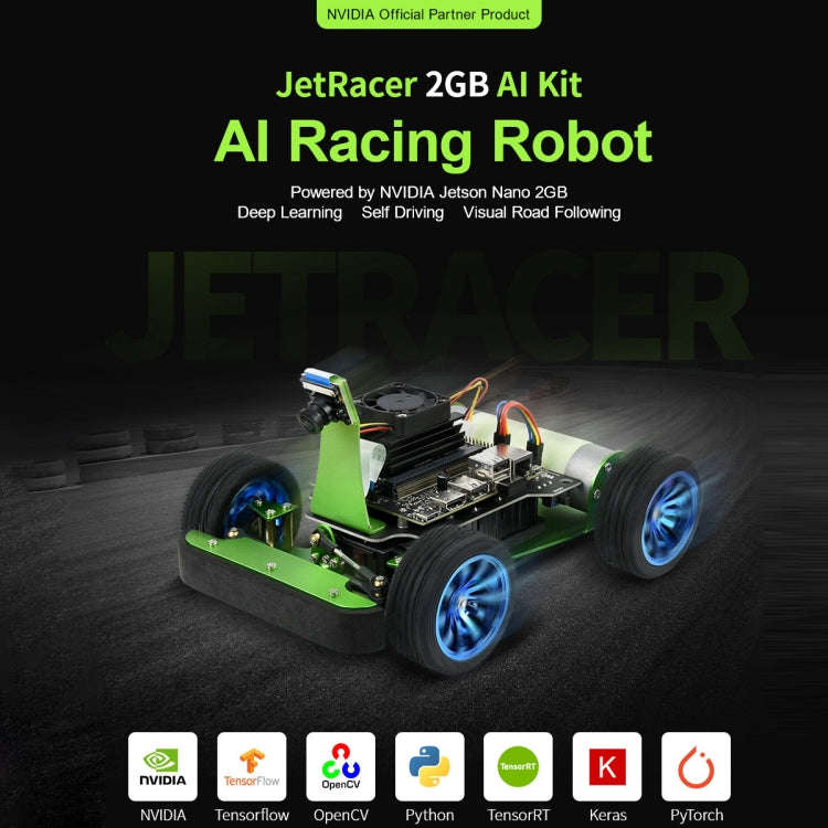 Waveshare JetRacer 2GB AI Kit, AI Racing Robot Powered by Jetson Nano 2GB, EU Plug
