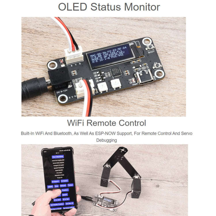 Waveshare ESP32 Servo Driver Expansion Board, Built-In WiFi and BT