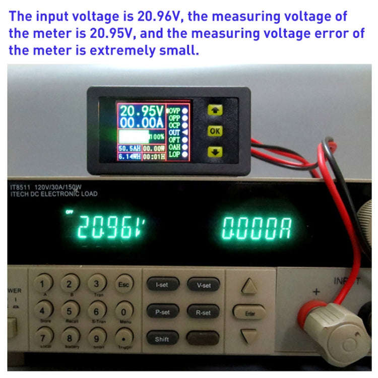 90V 20A Color Dual-Display Voltage Current Meter Charge Discharge Measurement Counter