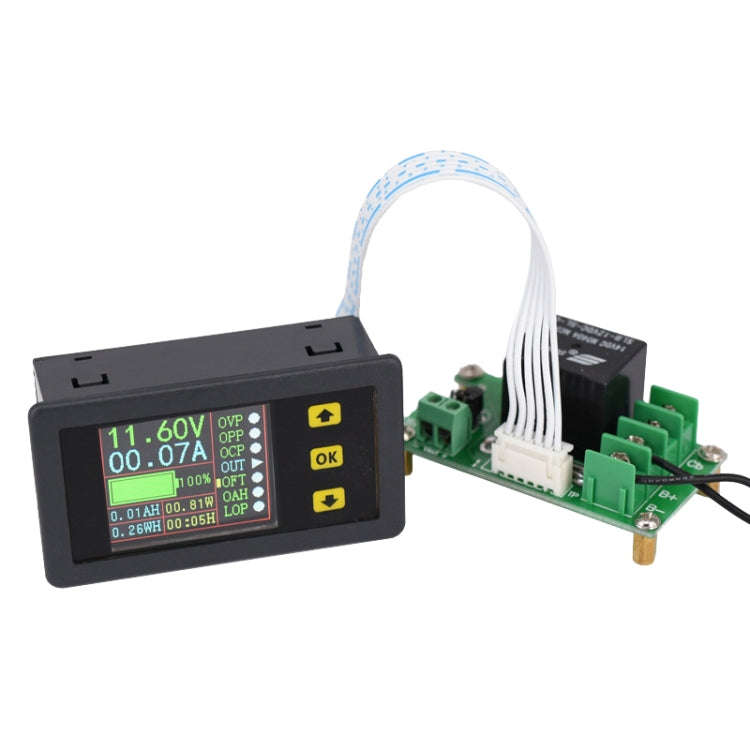 90V 20A Color Dual-Display Voltage Current Meter Charge Discharge Measurement Counter with Relay