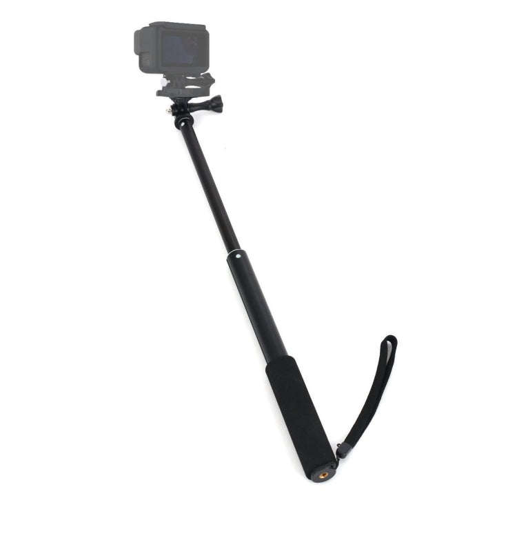 Universal Aluminum Alloy Selfie Stick with Adapter, Length: 25-75cm(Black)