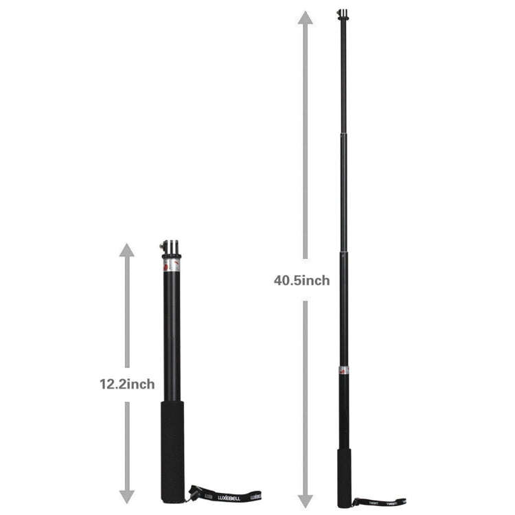 Universal Aluminum Alloy Selfie Stick with Adapter, Length: 25-75cm(Black)