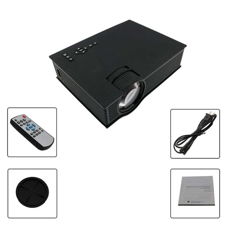 UC68 1200 Lumens HD 800 x 480 Digital LED Projector with Remote Control, Support USB / SD / VGA /...