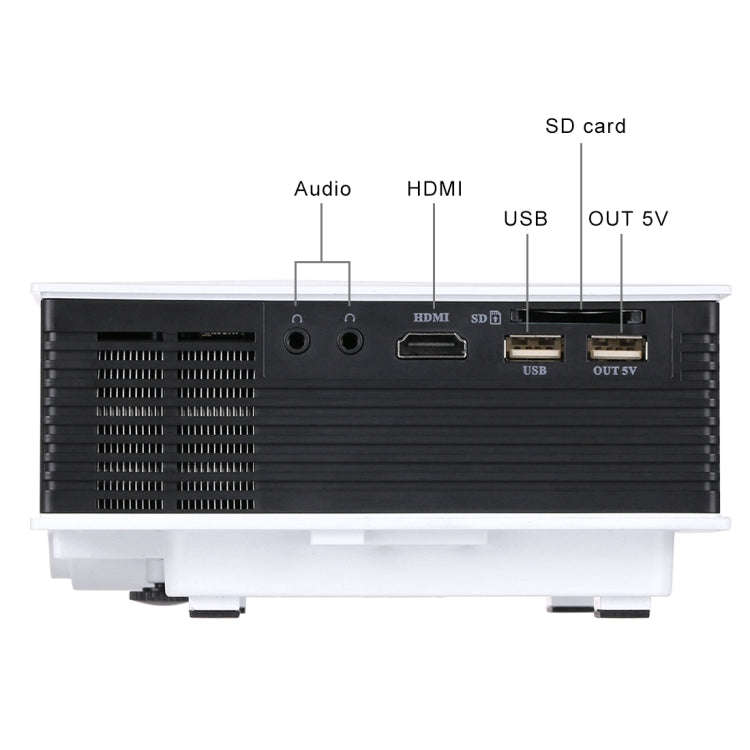 UC68 1200 Lumens HD 800 x 480 Digital LED Projector with Remote Control, Support USB / SD / VGA /...