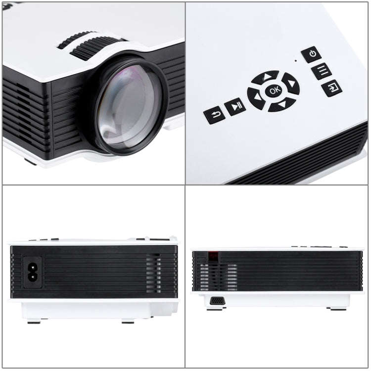 UC68 1200 Lumens HD 800 x 480 Digital LED Projector with Remote Control, Support USB / SD / VGA /...