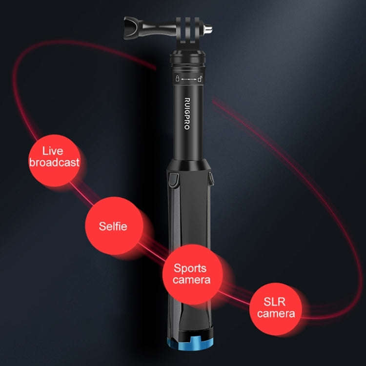 RUIGPRO One-piece Handheld Tripod Selfie Stick Telescopic Monopod Mount for GoPro, Insta360, DJI ...