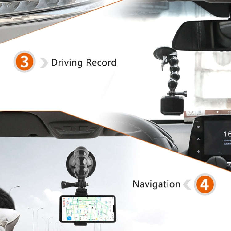Suction Cup Jaws Flex Clamp Mount for GoPro, Insta360, DJI and Other Action Cameras(Black)