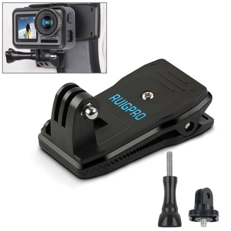 RUIGPRO 360 Degree Rotation Backpack Rec-Mounts Clip Clamp Mount with Screw for GoPro, Insta360, ...