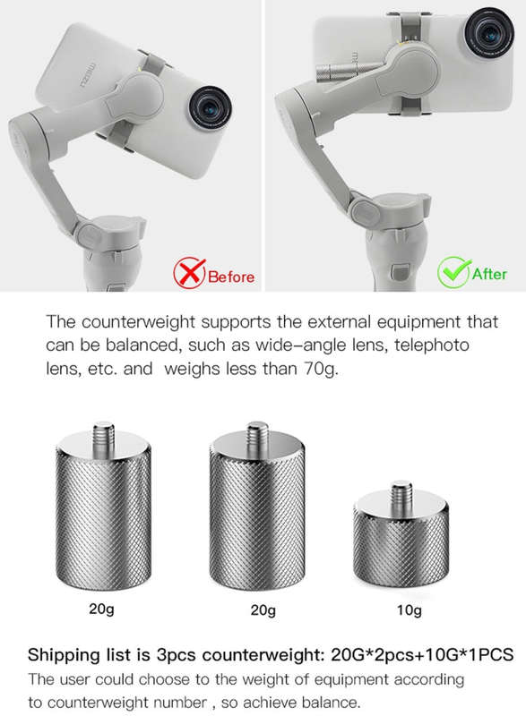 STARTRC Adjustment Balancing Weight Anti-Shake 50g Counterweight for DJI OM4 / OSMO Mobile 3 Gimb...