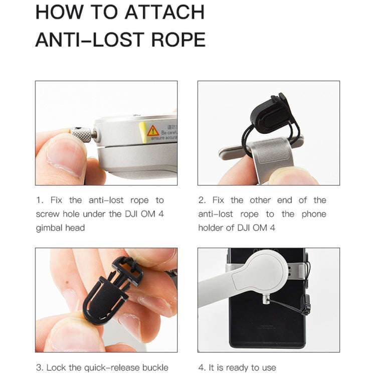 STARTRC Phone Holder Clip Anti-lost Rope Strap Anti-drop for DJI OM4 / Osmo Mobile 3 (Black)