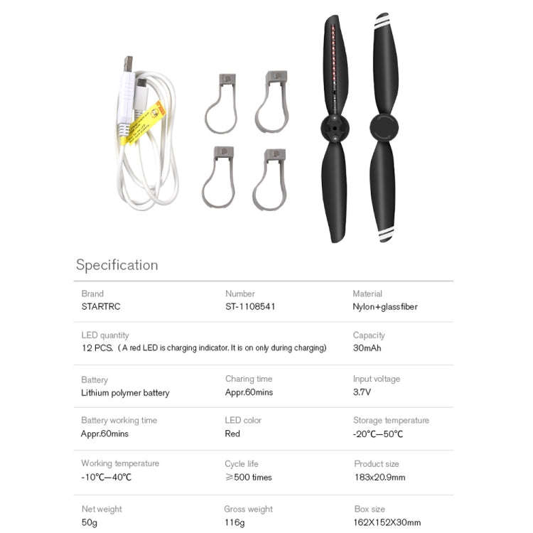 STARTRC 1 Pair Foldable Color LED DIY Flash Editable Word Lamp Propellers for DJI Mavic Air 2